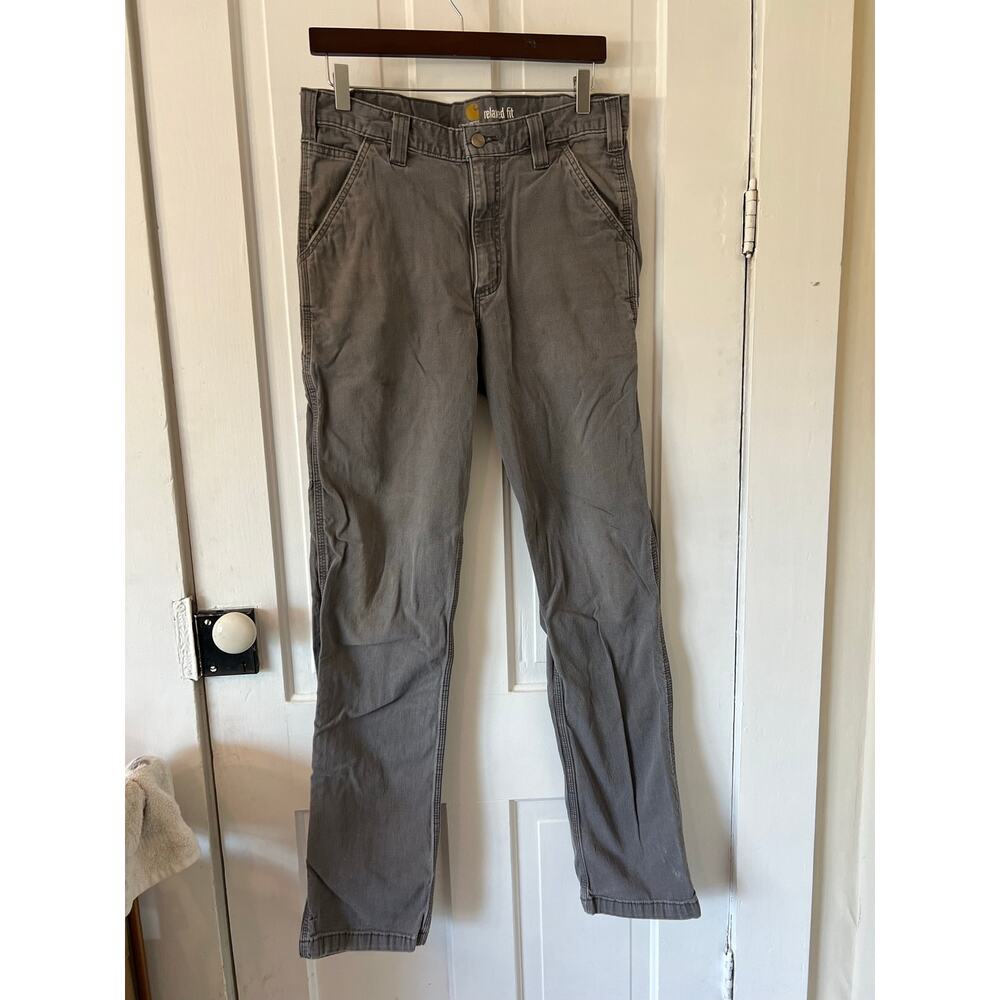 carhartt men's relaxed fit pants 32 x 36 gray carpenter workwear casual